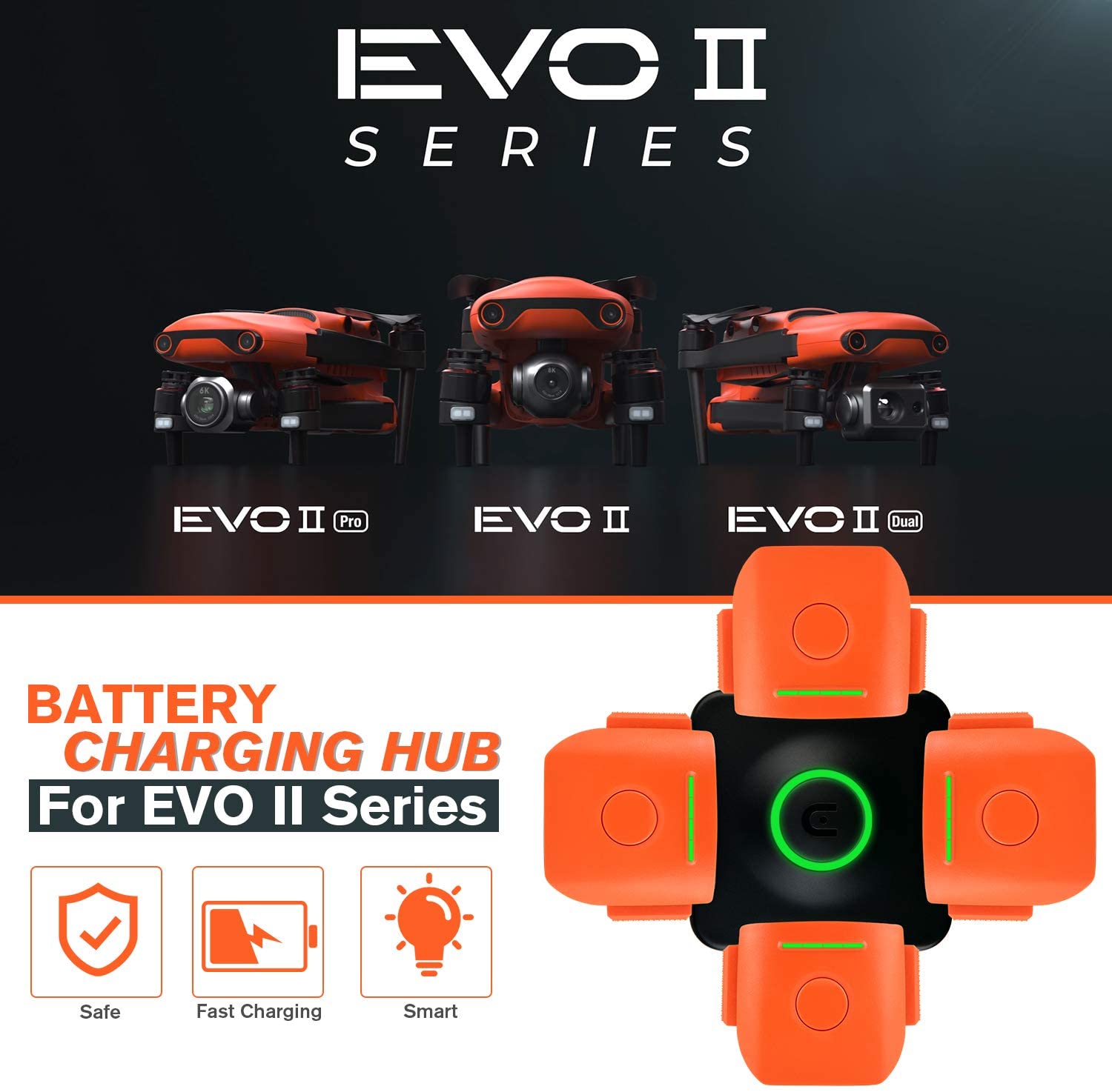 Autel Robotics EVO 2 Drone Series 4-in-1 Multi Battery Charging Hub